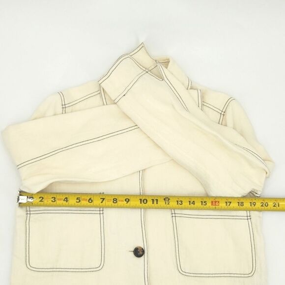 Linda Allard Ellen Tracy Jacket Shirt Women Size 8 Linen Quiet Luxury Lagenlook - Picture 6 of 9